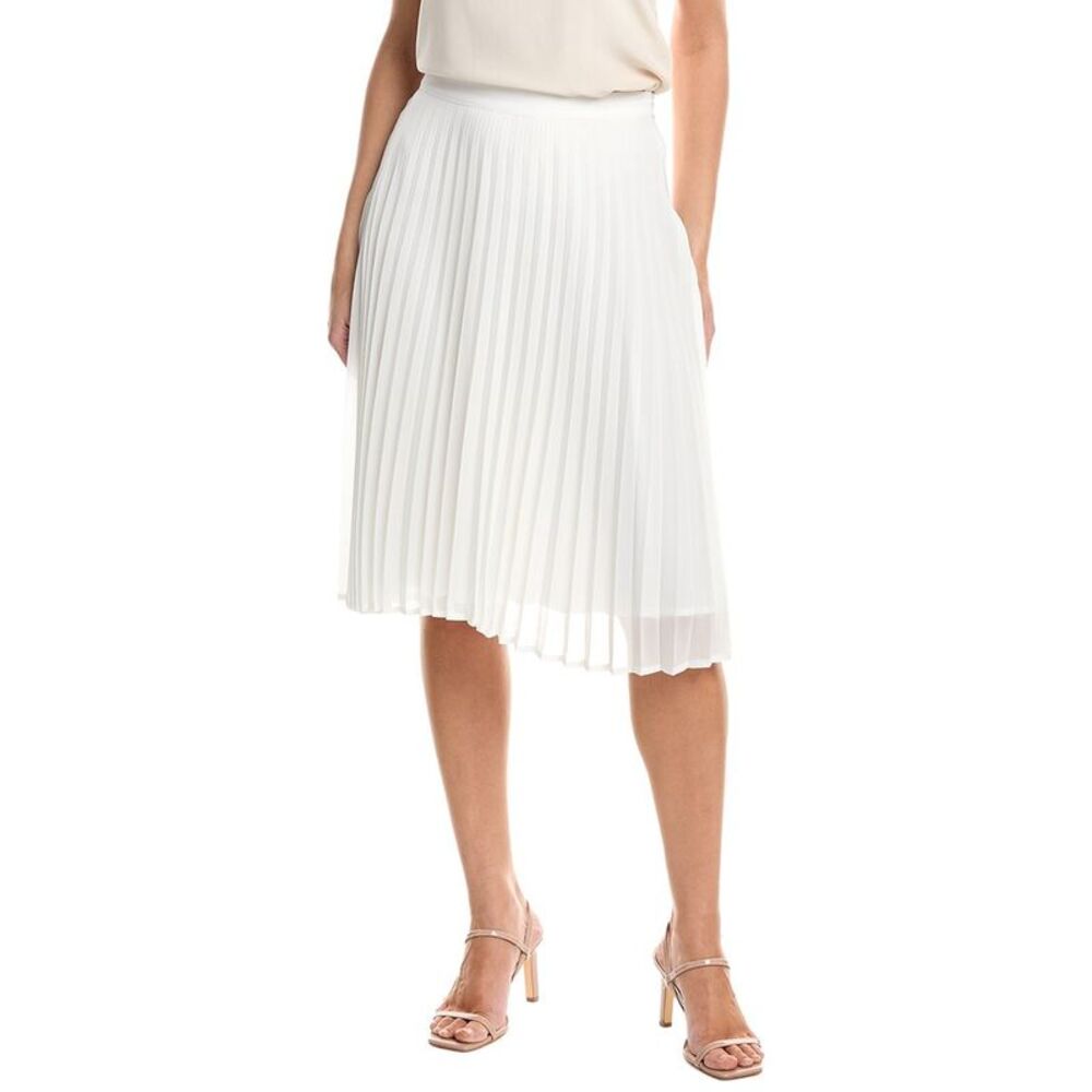 Tahari Asl Womens Accordion Pleated Skirt, Ivory